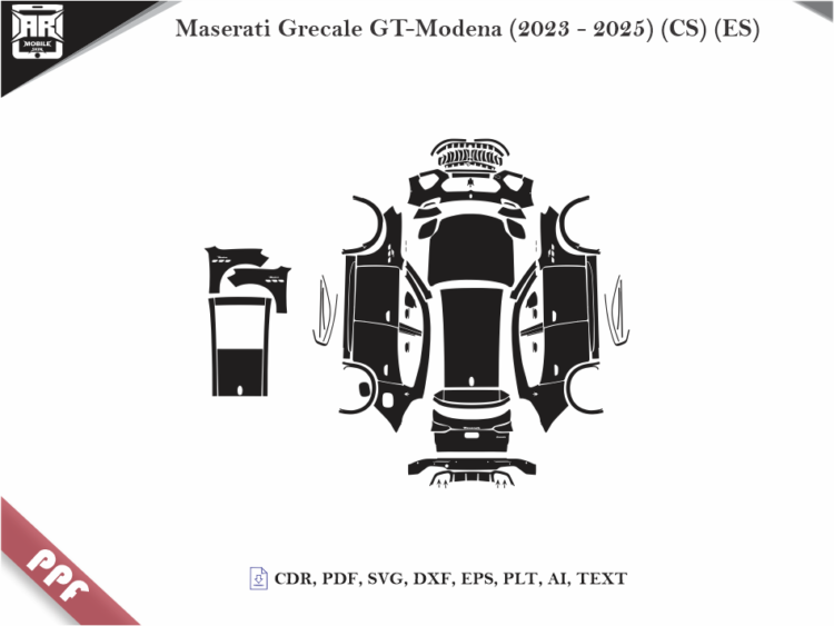 Maserati Grecale GT-Modena (2023 – 2025) (CS) (ES) Full Car Body PPF Cutting Template