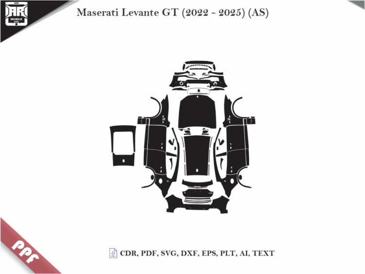 Maserati Levante GT (2022 – 2025) (AS) Full Car Body PPF Cutting Template