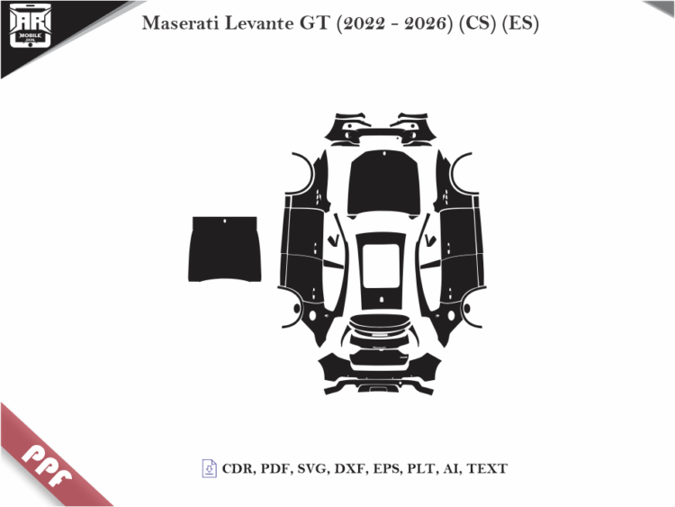 Maserati Levante GT (2022 – 2026) (CS) (ES) Full Car Body PPF Cutting Template
