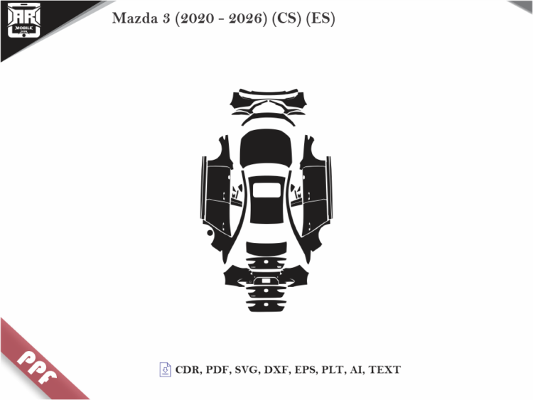 Mazda 3 (2020 - 2026) (CS) (ES) Car Body PPF Cutting Template