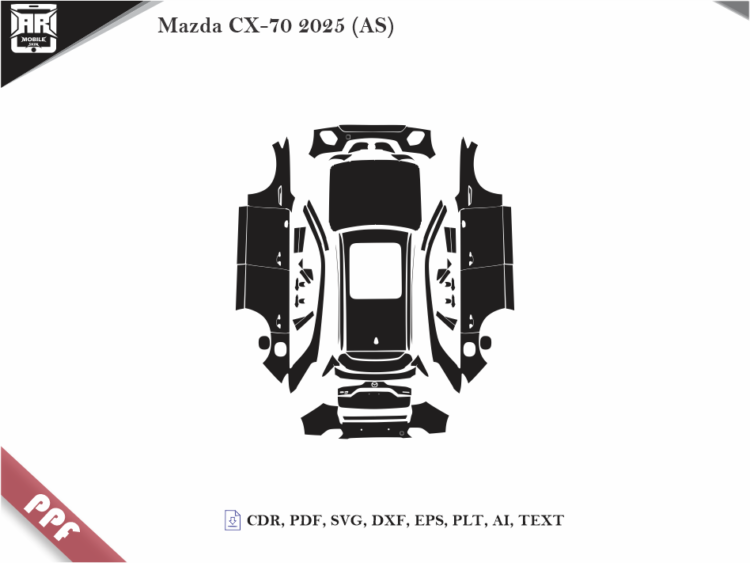 Mazda CX-70 2025 (AS) Full Car Body PPF Cutting Template