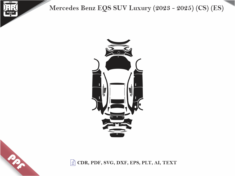 Mercedes Benz EQS SUV Luxury (2023 - 2025) (CS) (ES) Car Body PPF Cutting Template
