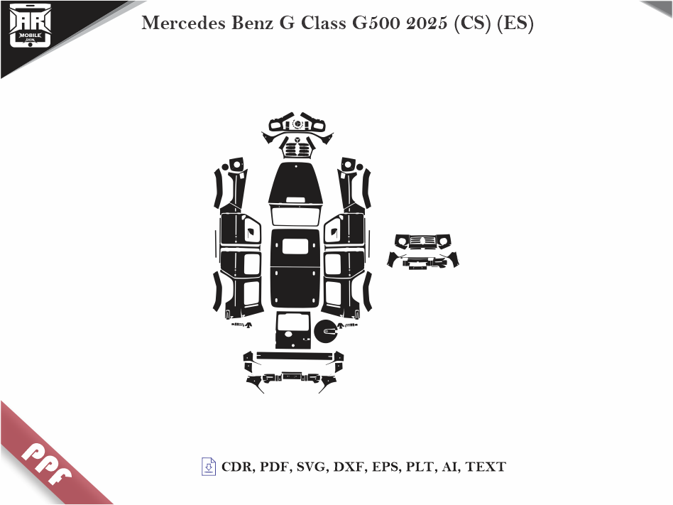Mercedes Benz G Class G500 2025 (CS) (ES) Car Body PPF Cutting Template