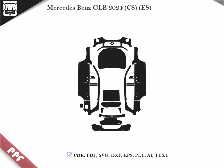 Mercedes Benz GLB 2024 Car Body PPF Cutting Template