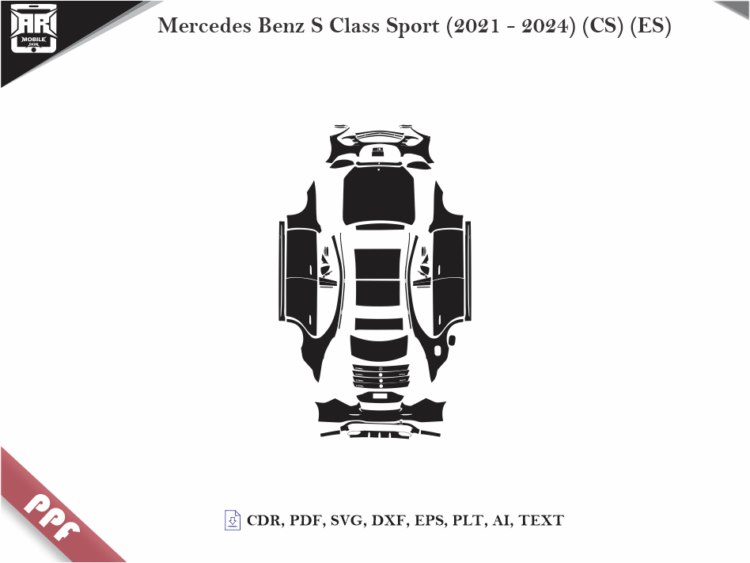 Mercedes Benz S Class Sport (2021 – 2024) (CS) (ES) Full Car Body PPF Cutting Template