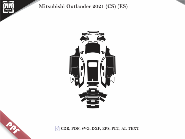 Mitsubishi Outlander 2021 (CS) (ES) Full Car Body PPF Cutting Template