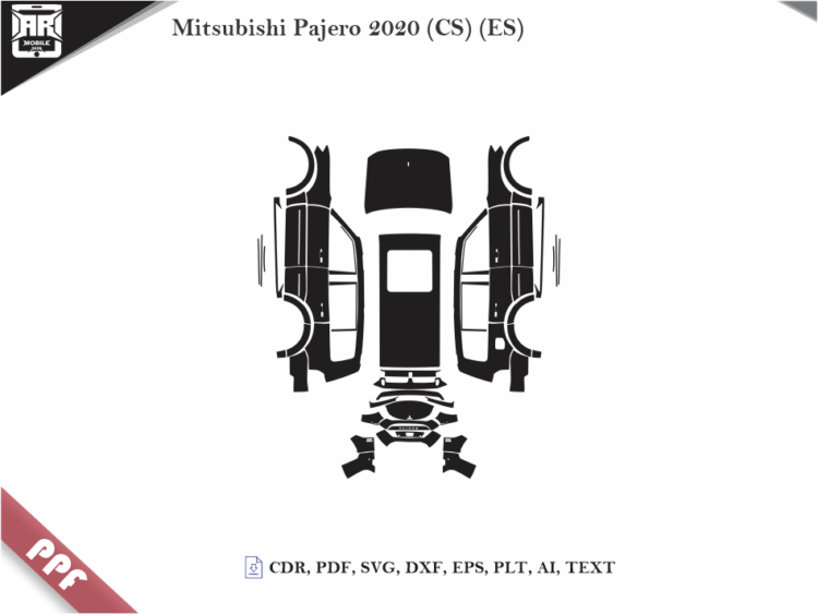 Mitsubishi Pajero 2020 (CS) (ES) Full Car Body PPF Cutting Template