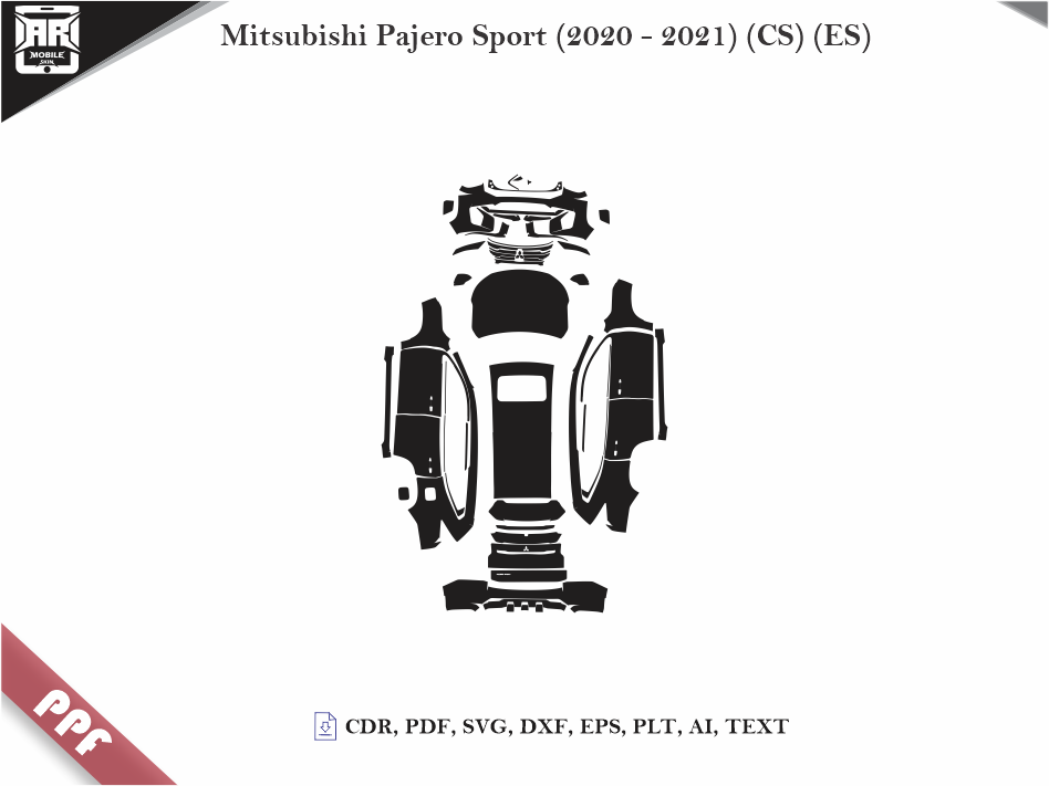 Mitsubishi Pajero Sport (2020 - 2021) Car Body PPF Cutting Template