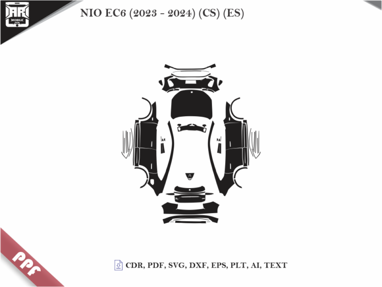 NIO EC6 (2023 – 2024) (CS) (ES) Full Car Body PPF Cutting Template