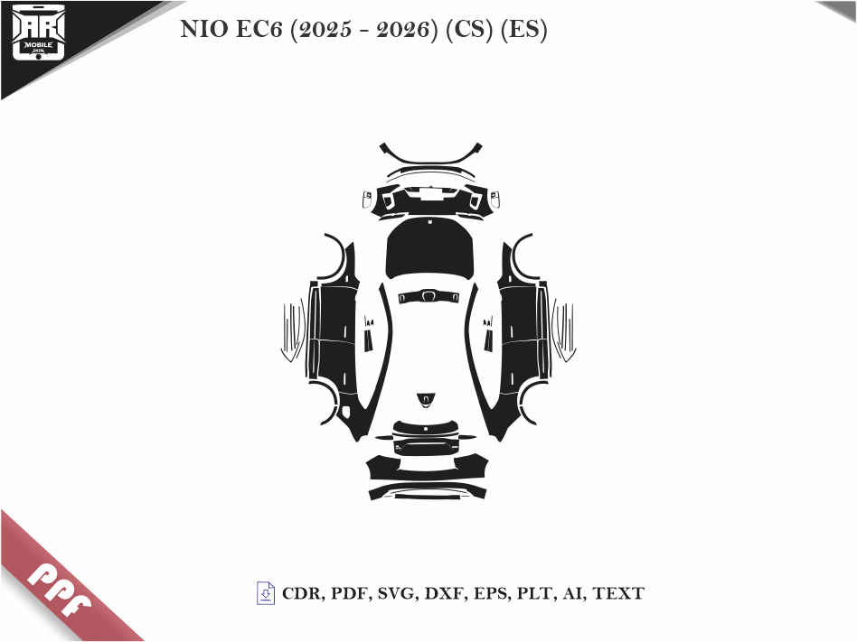 NIO EC6 (2025 - 2026) Car Body PPF Cutting Template