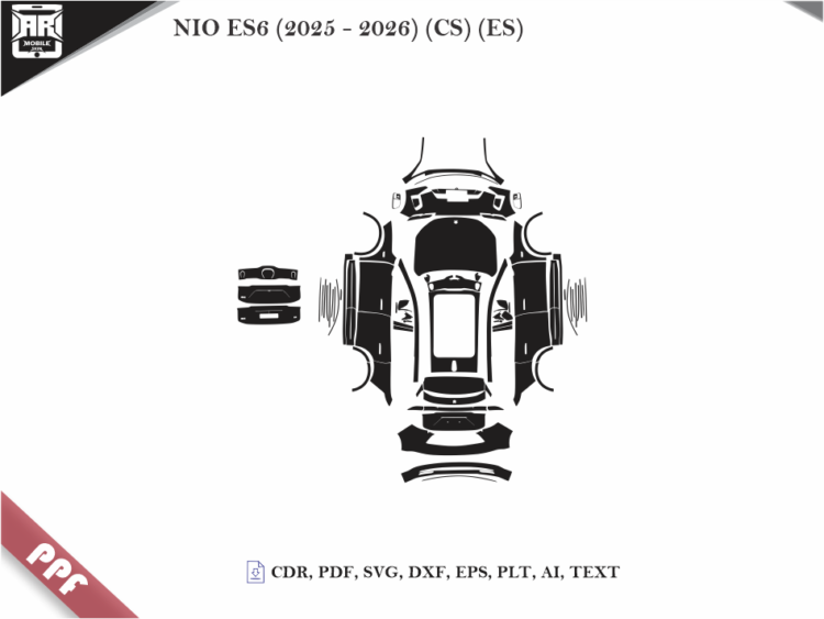 NIO ES6 (2025 – 2026) (CS) (ES) Full Car Body PPF Cutting Template