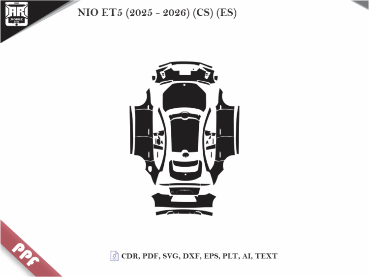 NIO ET5 (2025 – 2026) (CS) (ES) Full Car Body PPF Cutting Template