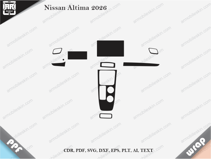 Nissan Altima 2026 Car Interior PPF or Wrap Template