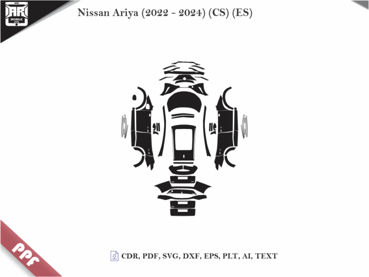 Nissan Ariya (2022 – 2024) (CS) (ES) Full Car Body PPF Cutting Template