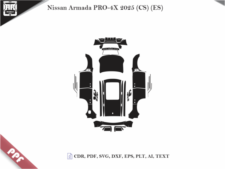 Nissan Armada PRO-4X 2025 (CS) (ES) Full Car Body PPF Cutting Template