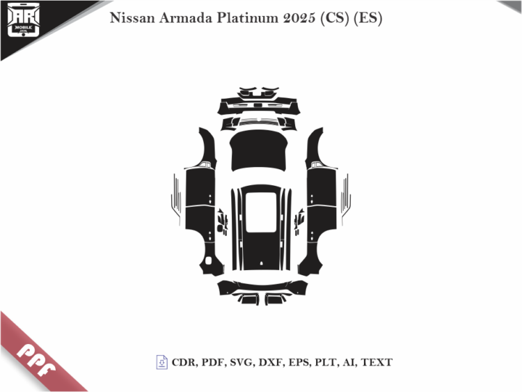 Nissan Armada Platinum 2025 (CS) (ES) Full Car Body PPF Cutting Template
