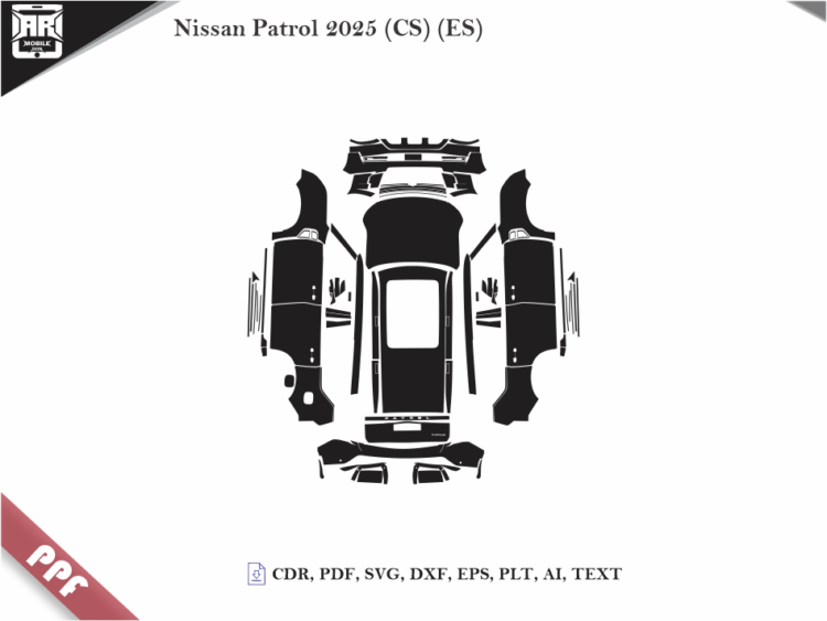 Nissan Patrol 2025 (CS) (ES) Full Car Body PPF Cutting Template