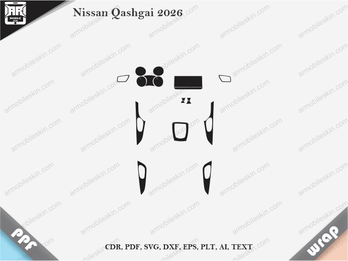 Nissan Qashgai 2026 Car Interior PPF or Wrap Template