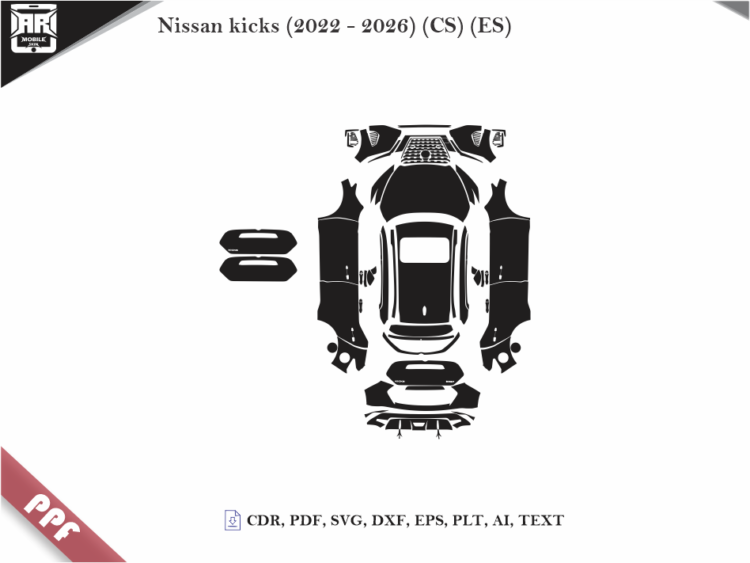 Nissan kicks (2022 – 2026) (CS) (ES) Full Car Body PPF Cutting Template