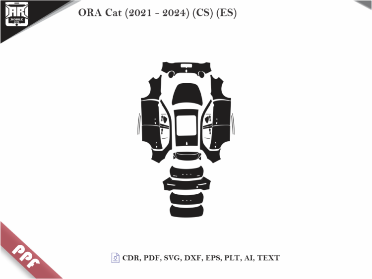 ORA Cat (2021 – 2024) (CS) (ES) Full Car Body PPF Cutting Template