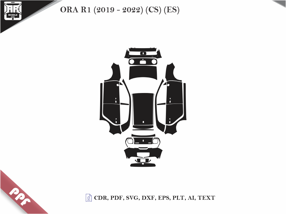 ORA R1 (2019 - 2022) Car Body PPF Cutting Template