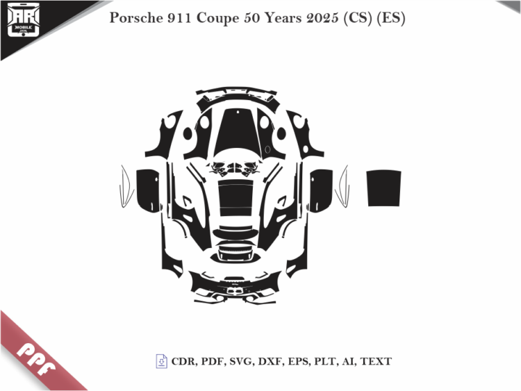 Porsche 911 Coupe 50 Years 2025 (CS) (ES) Full Car Body PPF Cutting Template