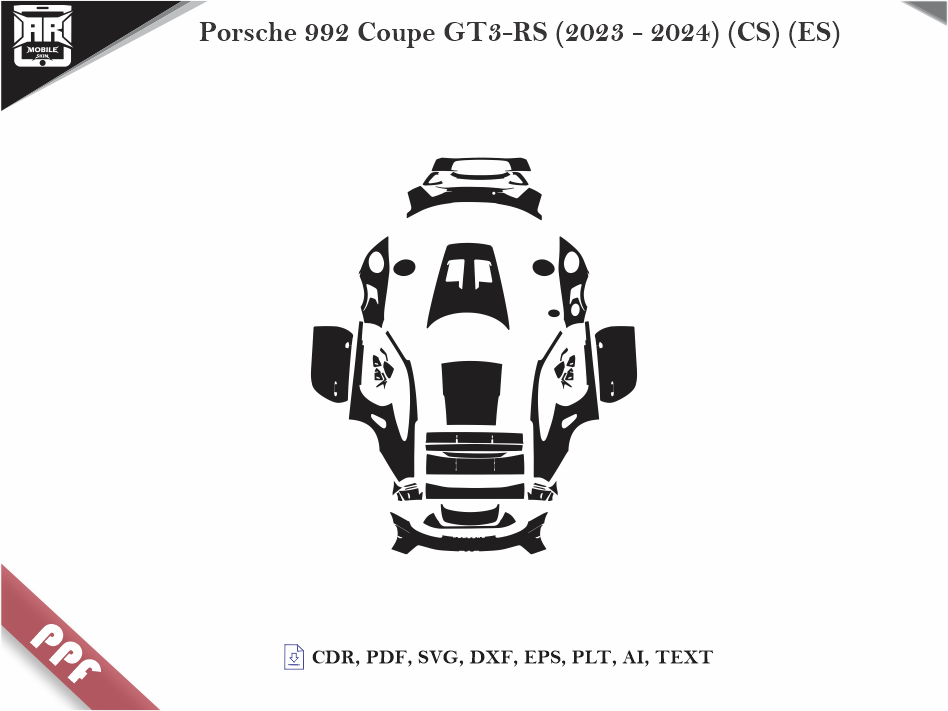 Porsche 992 Coupe GT3-RS (2023 - 2024) Car Body PPF Cutting Template