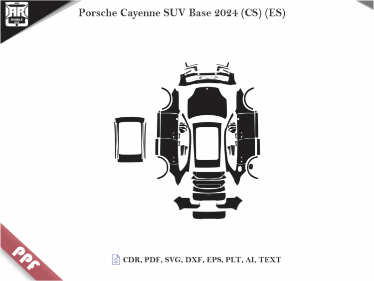 Porsche Cayenne SUV Base 2024 (CS) (ES) Full Car Body PPF Cutting Template