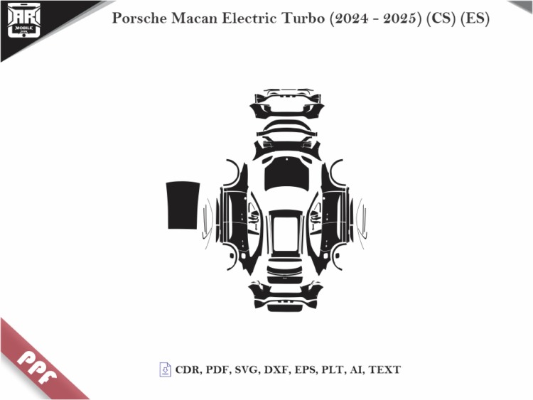 Porsche Macan Electric Turbo (2024 – 2025) (CS) (ES) Full Car Body PPF Cutting Template