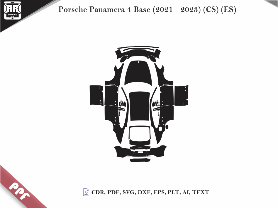 Porsche Panamera 4 Base (2021 - 2023) Car Body PPF Cutting Template