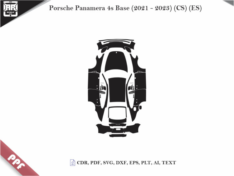 Porsche Panamera 4s Base (2021 – 2023) (CS) (ES) Full Car Body PPF Cutting Template