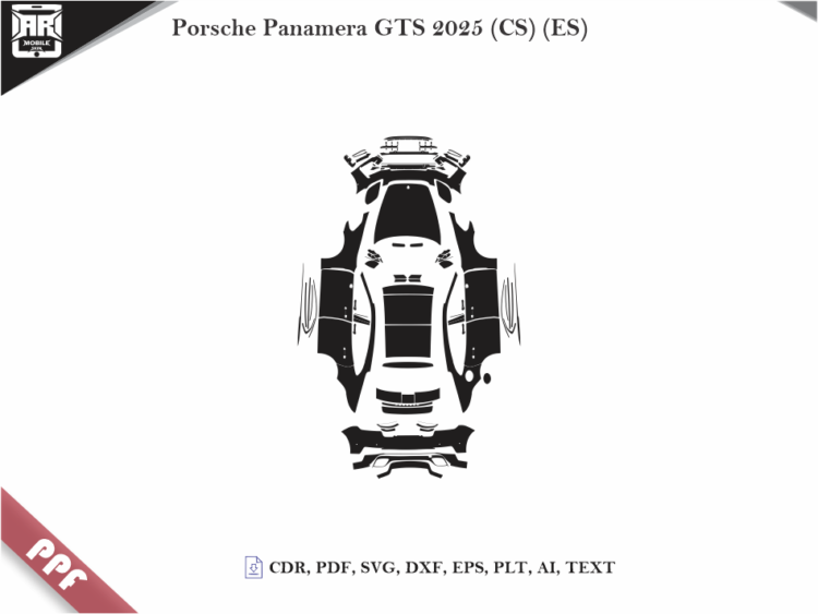 Porsche Panamera GTS 2025 (CS) (ES) Full Car Body PPF Cutting Template