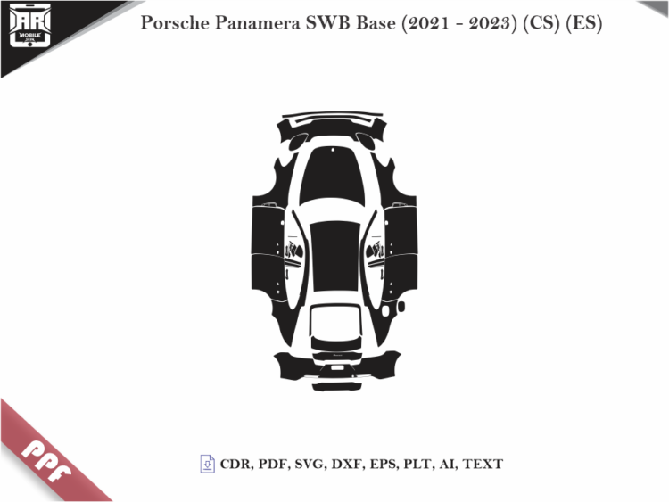 Porsche Panamera SWB Base (2021 – 2023) (CS) (ES) Full Car Body PPF Cutting Template