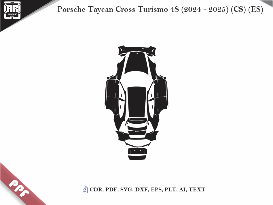 Porsche Taycan Cross Turismo 4S (2024 - 2025) Car Body PPF Cutting Template