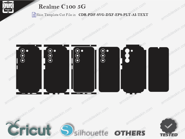 Realme C100 5G Skin Template Vector