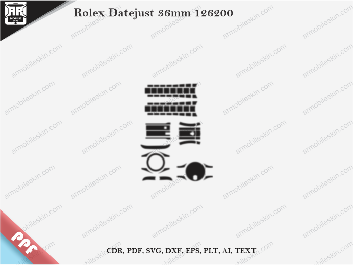 Rolex Datejust 36mm 126200 PPF Cut Template