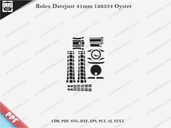 Rolex Datejust 41mm 126334 Oyster PPF Cut Template
