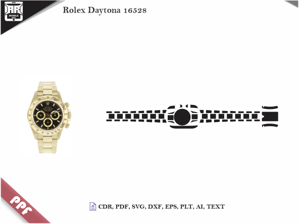 Rolex Daytona 16528 PPF Cut Template Vector