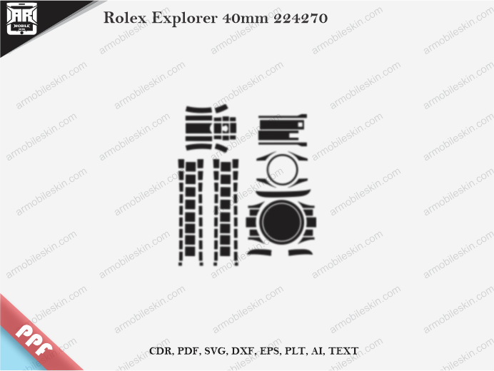 Rolex Explorer 40mm 224270 PPF Cut Template