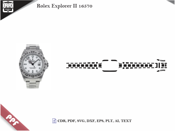 Rolex Explorer II 16570 PPF Cut Template Vector