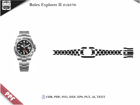 Rolex Explorer II 216570 PPF Cut Template Vector