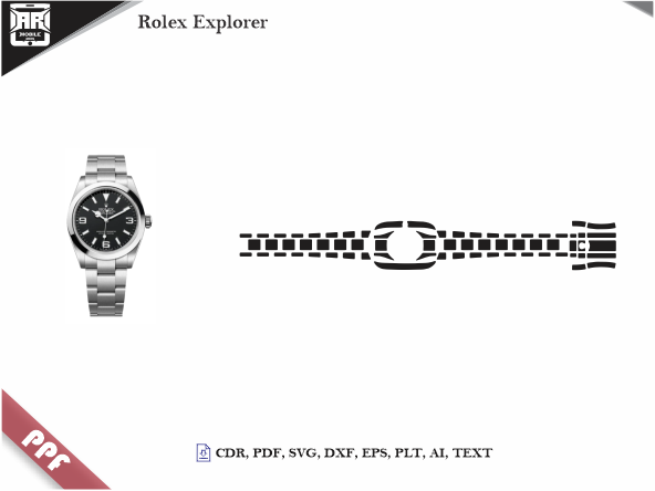 Rolex Explorer PPF Cut Template Vector