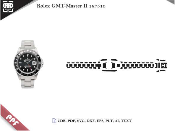 Rolex GMT-Master II 167510 PPF Cut Template Vector