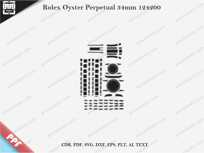 Rolex Oyster Perpetual 34mm 124200 PPF Cut Template