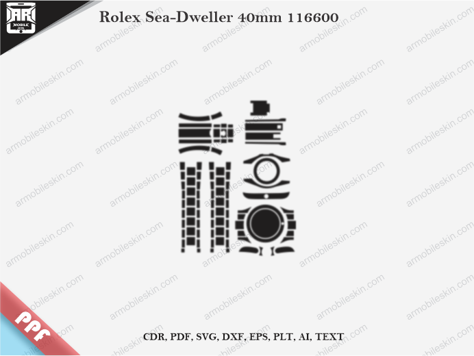 Rolex Sea-Dweller 40mm 116600 PPF Cut Template