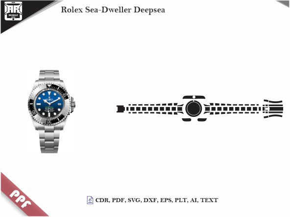 Rolex Sea-Dweller Deepsea PPF Cut Template Vector