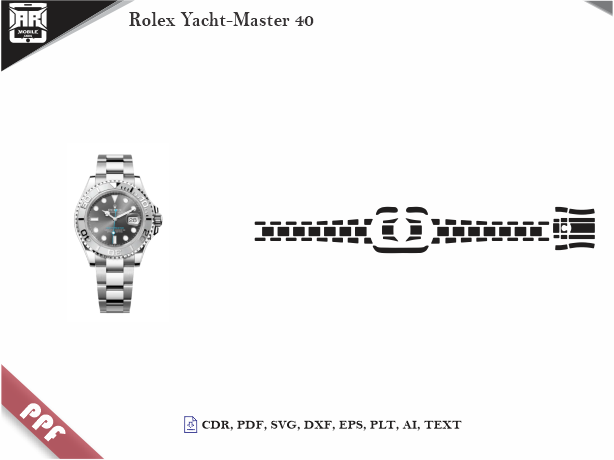 Rolex Yacht-Master 40 PPF Cut Template Vector