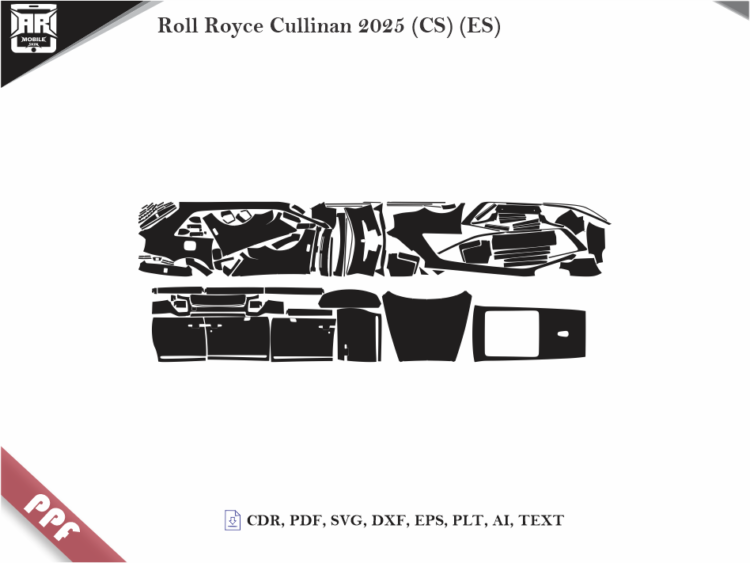 Roll Royce Cullinan 2025 (CS) (ES) Full Car Body PPF Cutting Template