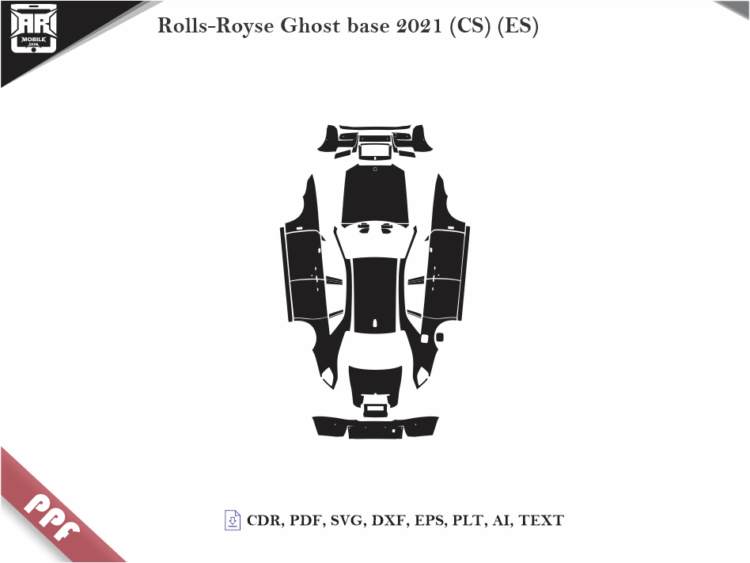 Rolls-Royse Ghost base 2021 (CS) (ES) Full Car Body PPF Cutting Template