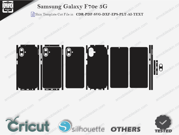 Samsung Galaxy F70e 5G Skin Template Vector Cut File